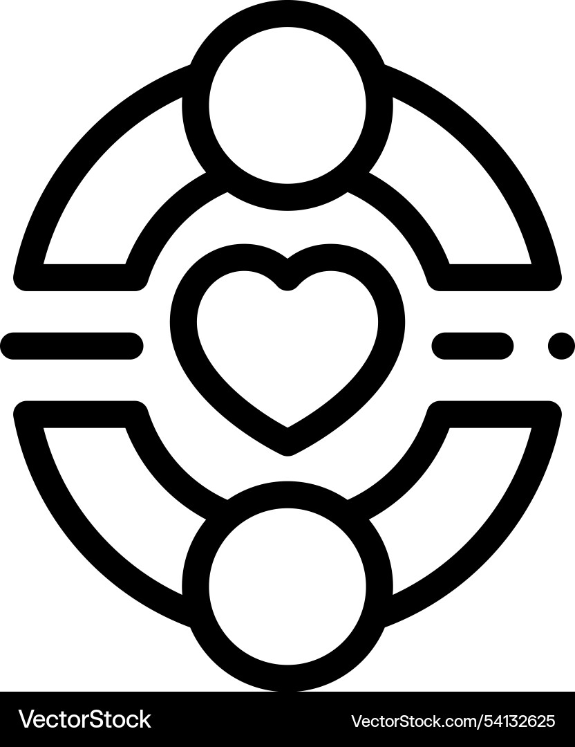 Hug icon thin linear style design isolated Hug icon thin linear style design isolated vector image