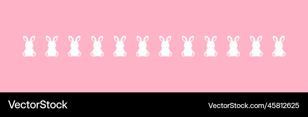 Pastel rabbit head pattern border separator Pastel rabbit head pattern border separator Vector Image