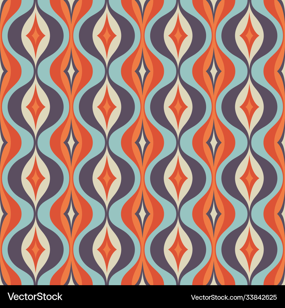 Retro Geometric Pattern Background Vector Image