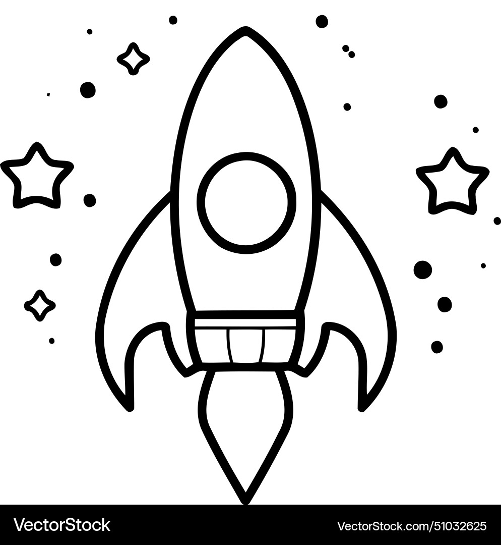 Rocket icon spaceship in flat style Vector Image