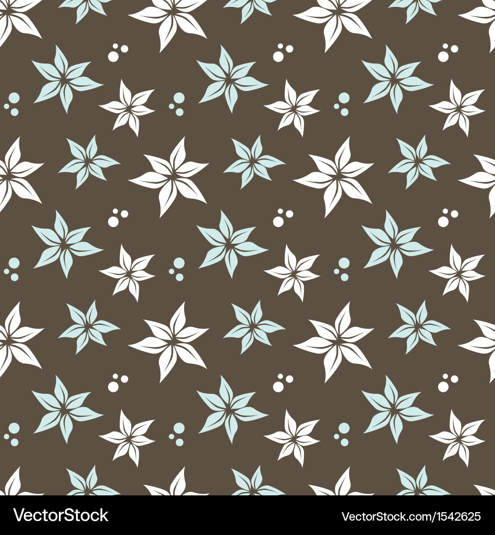 Seamless pattern with flowers and dots vector image