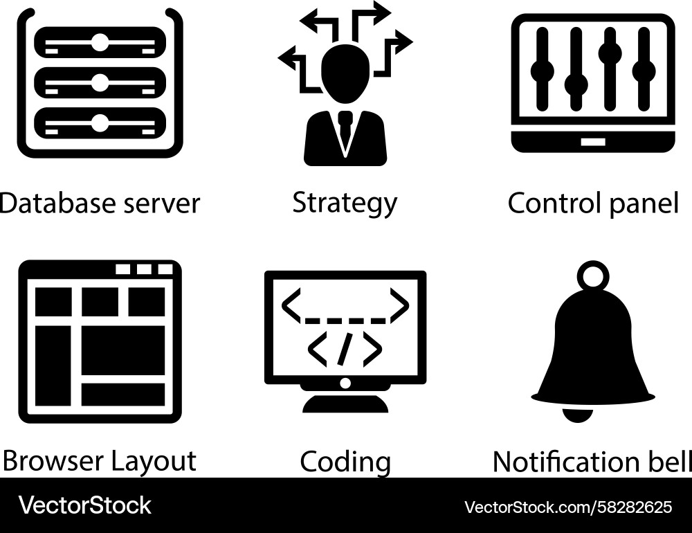 Server Control Dashboard Layout Vector Image
