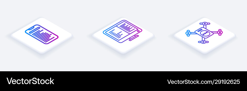 Set isometric line computer api interface Set isometric line computer api interface vector image