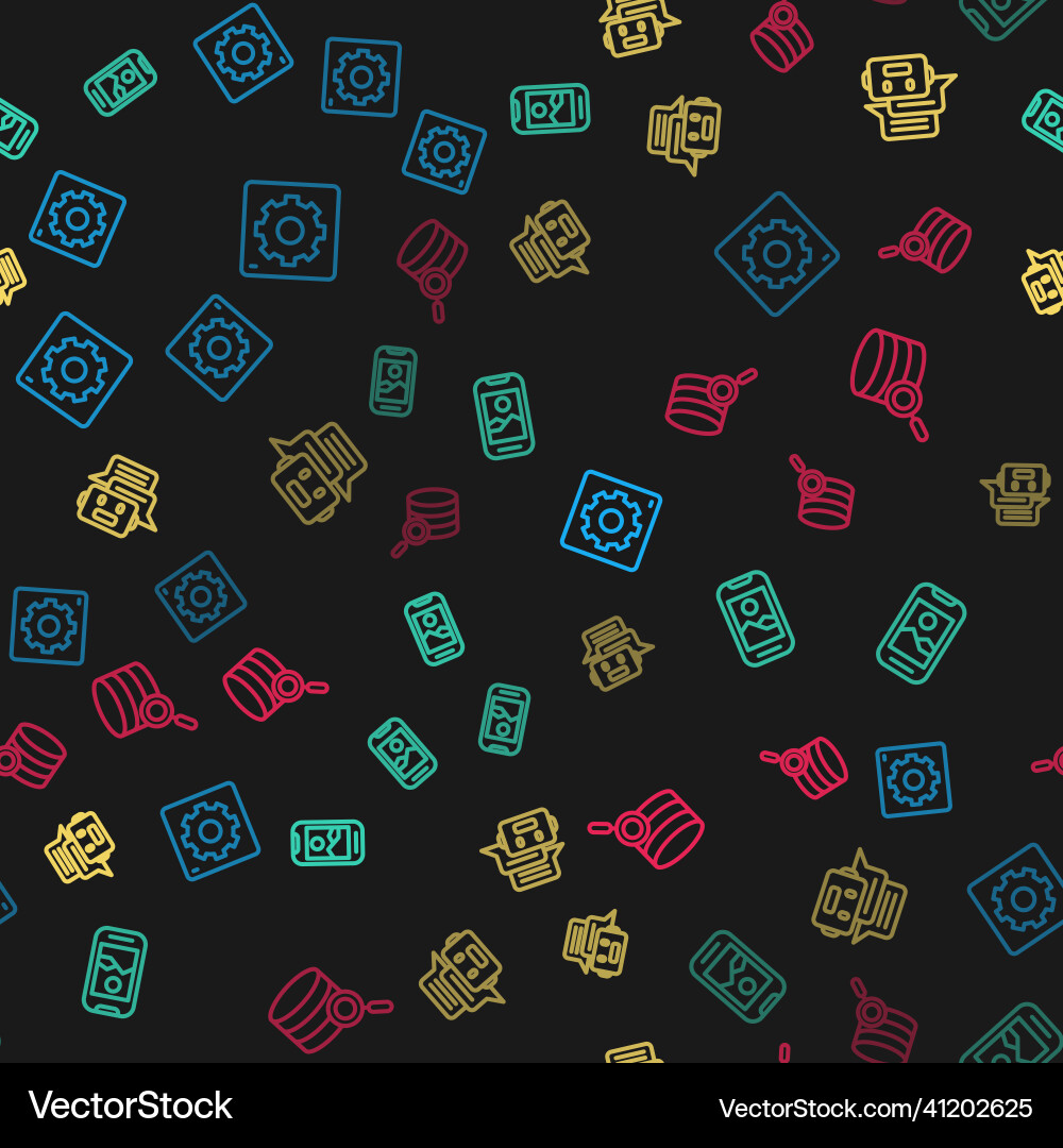 Set line computer api interface mobile phone vector image