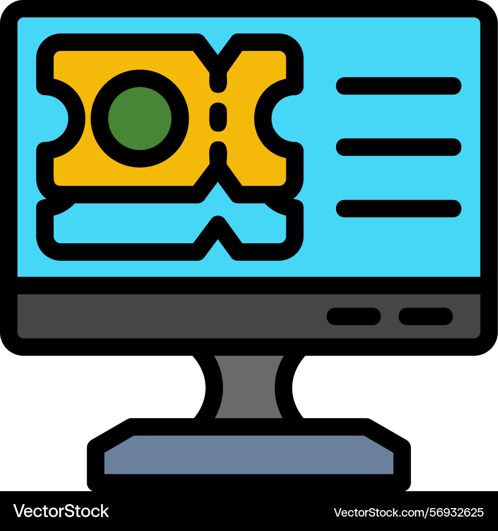 Ticketing line filled style icon design vector image