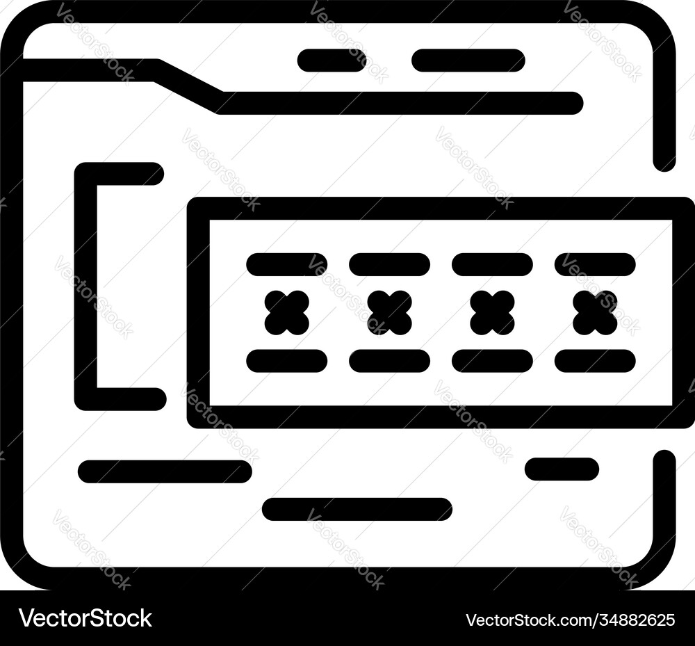 Web password icon outline style Web password icon outline style vector image