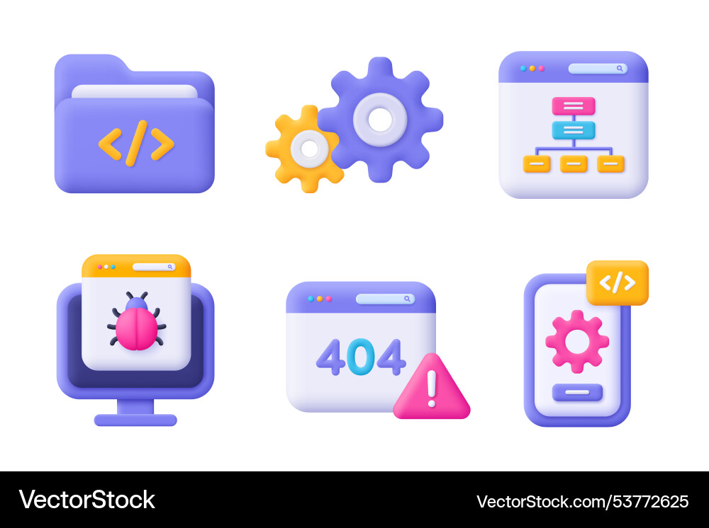 Webentwicklung seo Codierung und Programmierung 3d Webentwicklung seo Codierung und Programmierung 3d vektorbild