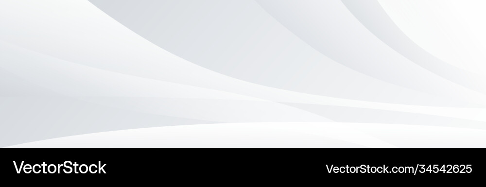 White panoramic background with wavy lines Vector Image