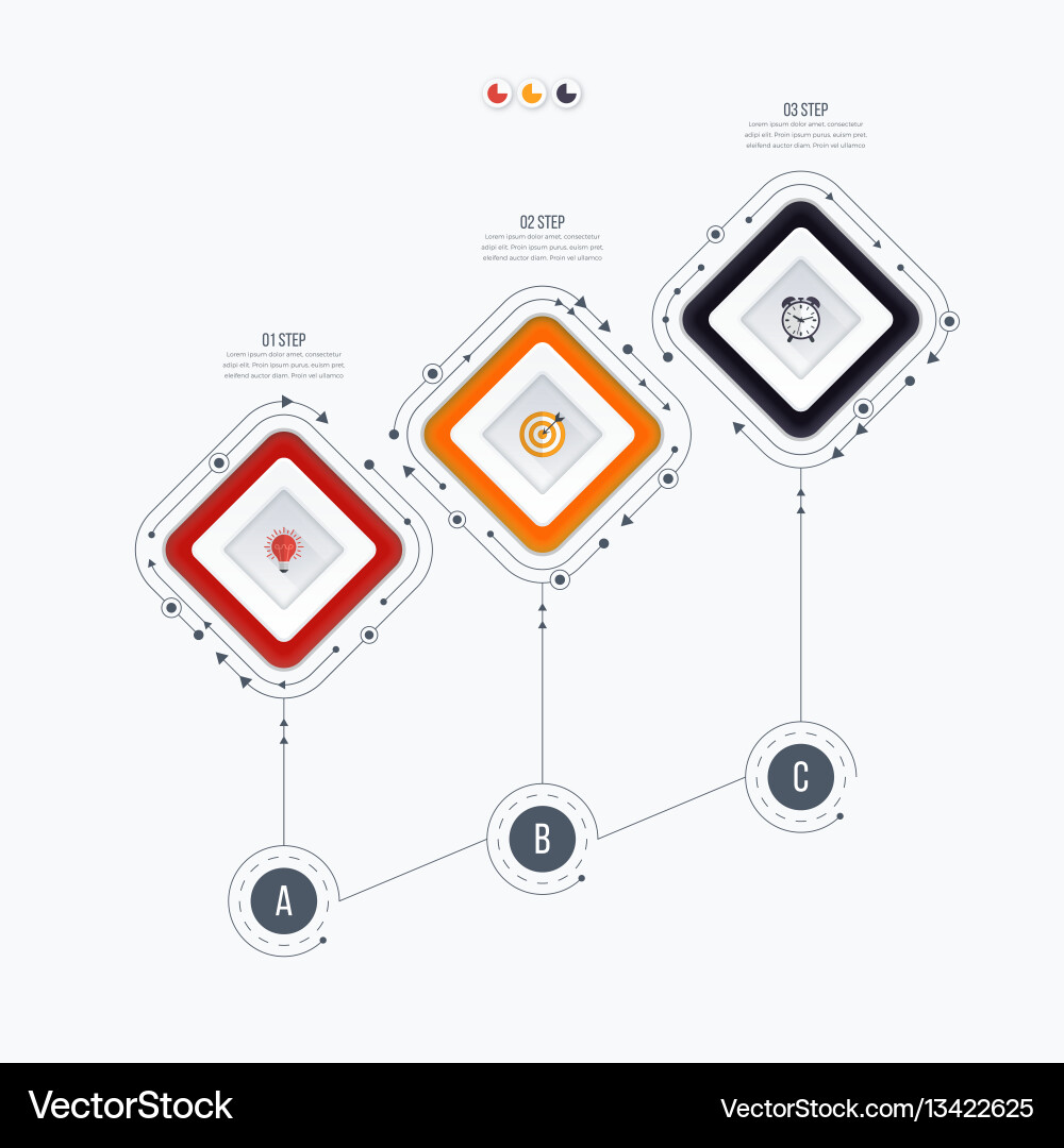 Workflow Diagram Template - Square Options vector image