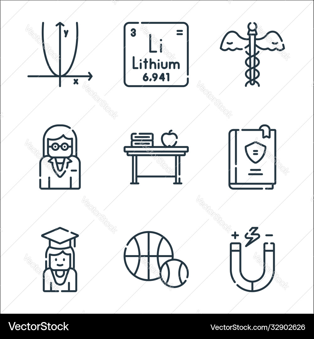 Academy line icons linear set quality Vector Image