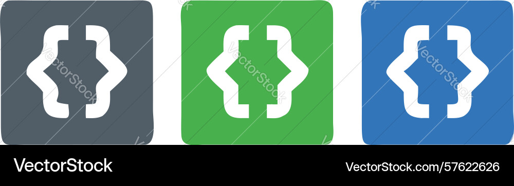 Code brackets icon programming development vector image