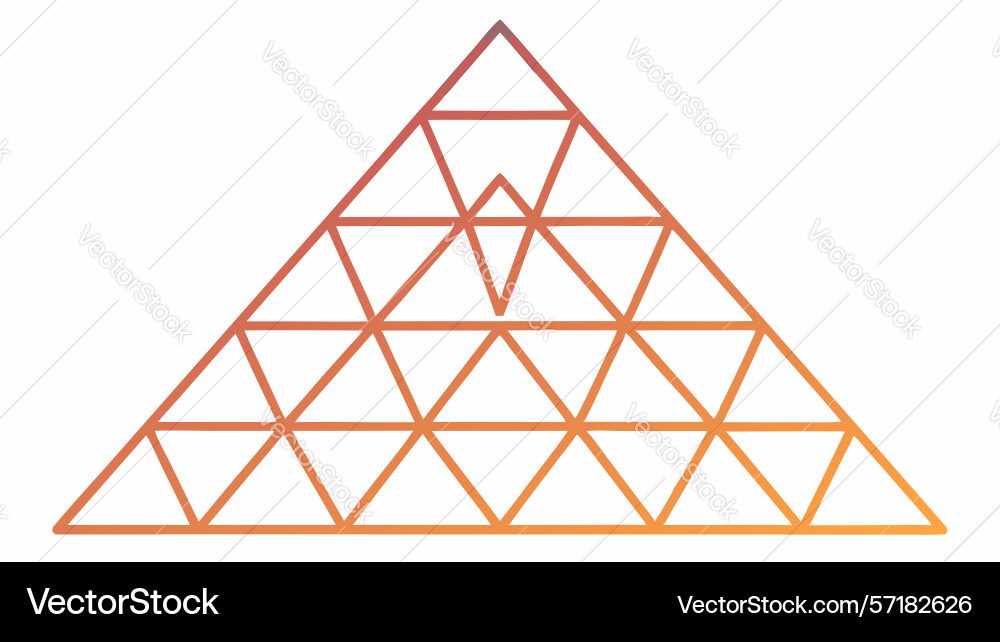 Empty geometric triangle grid abstract wireframe vector image