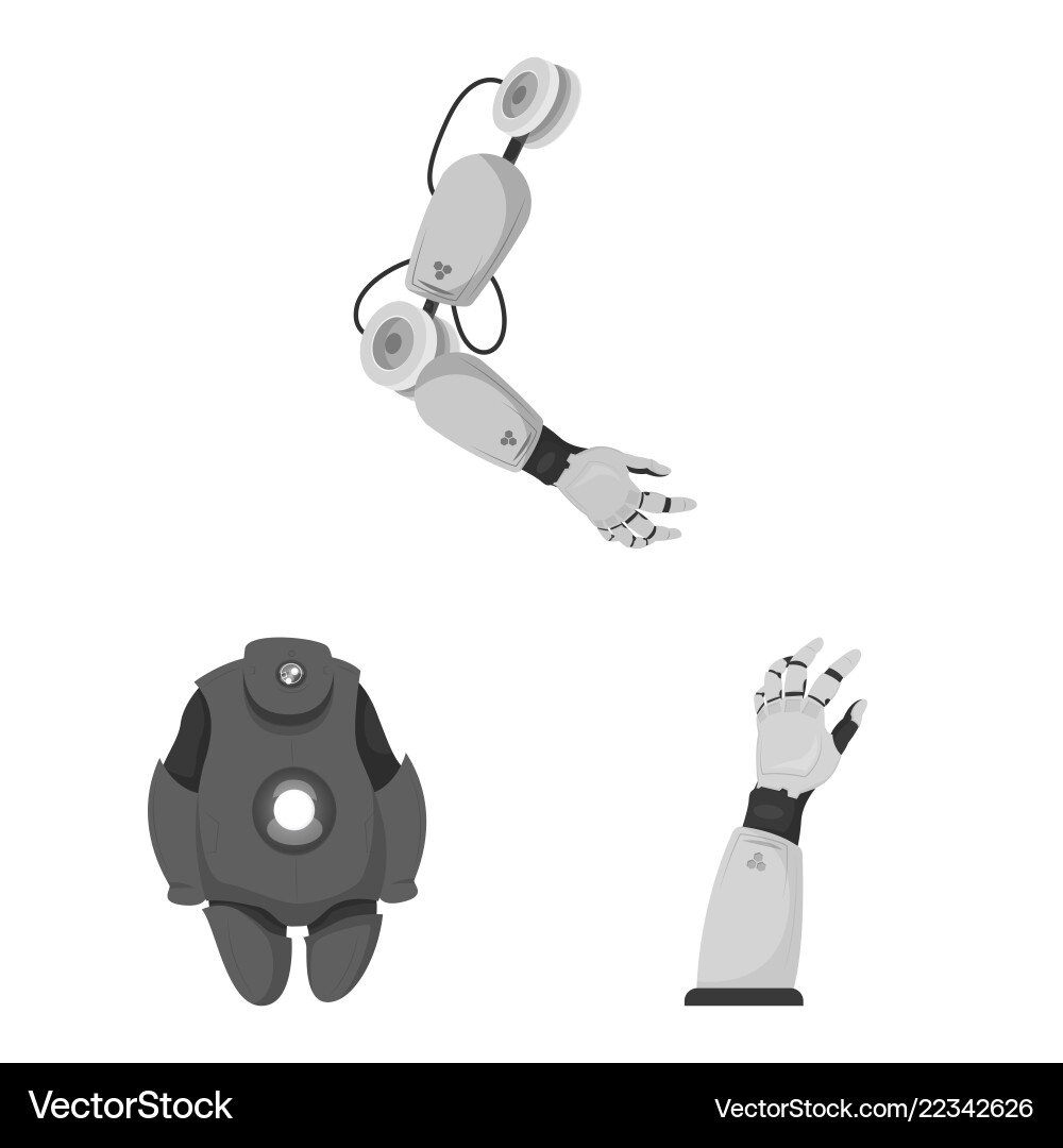 Isolated object of robot and factory sign Isolated object of robot and factory sign Vector Image