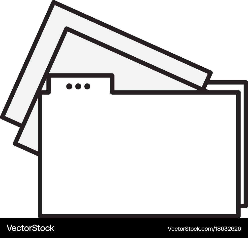 Line file folder with documents papers information vector image
