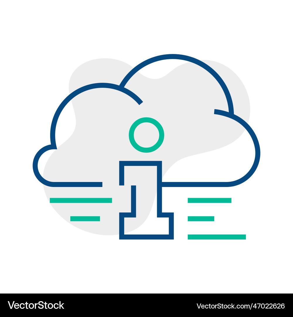 Linear icon information with line cloud Linear icon information with line cloud vector image