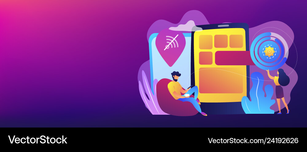 Progressive web app concept banner header Progressive web app concept banner header vector image