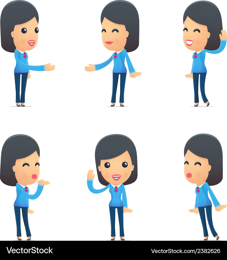 Universal characters in different poses reception vector image