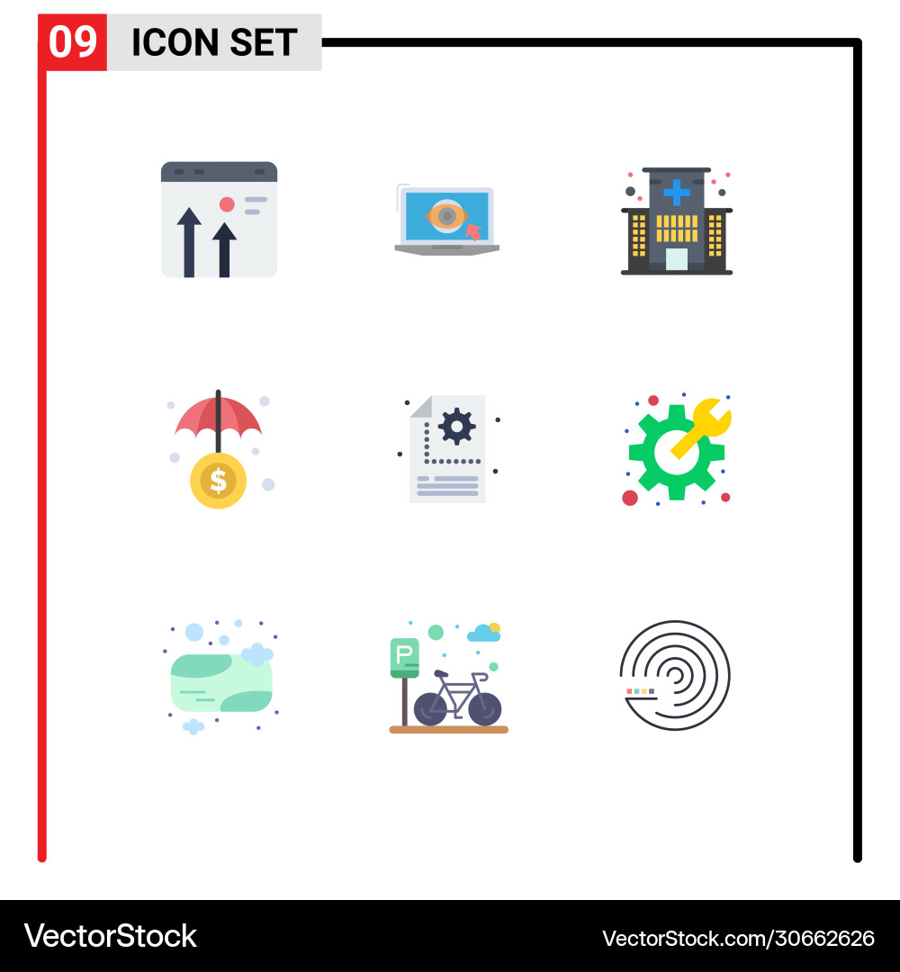 User interface pack 9 basic flat colors Vector Image