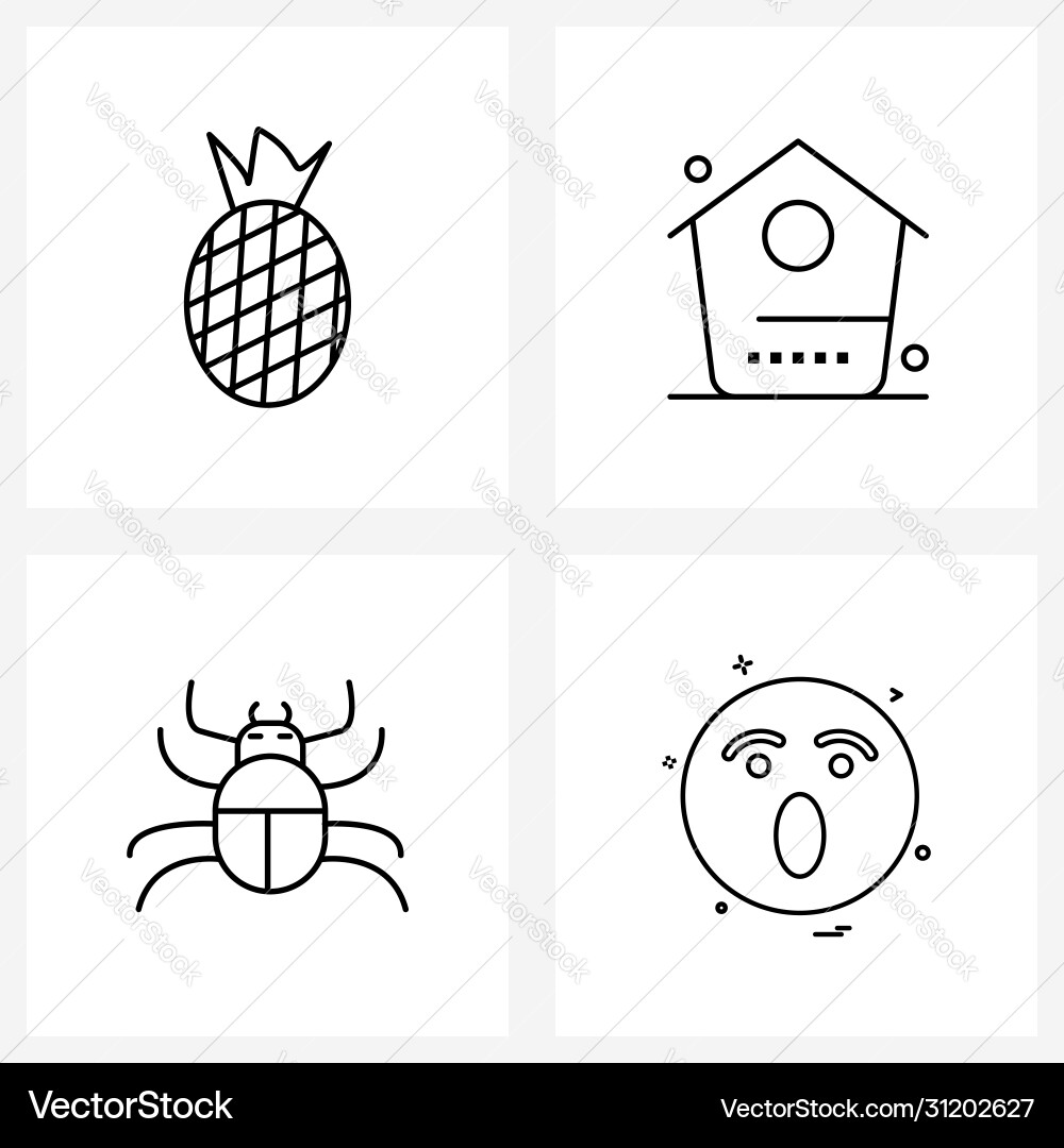 4 universal line icons for web and mobile Vector Image