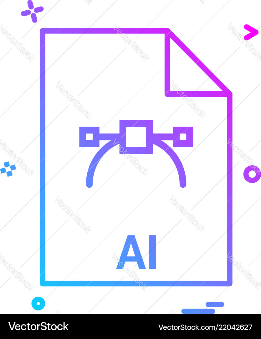 Ai file extension format icon design vector image
