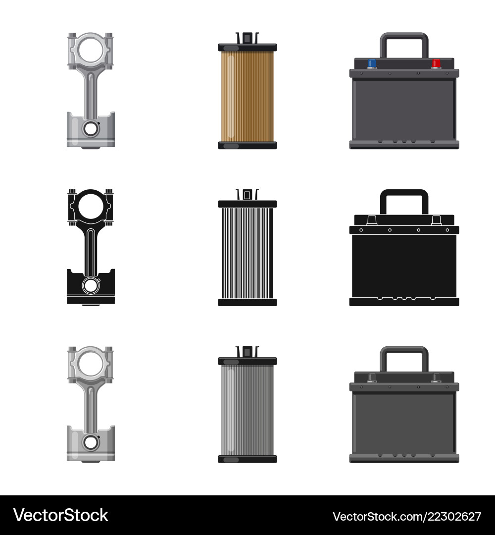 Auto and part icon set Auto and part icon set vector image