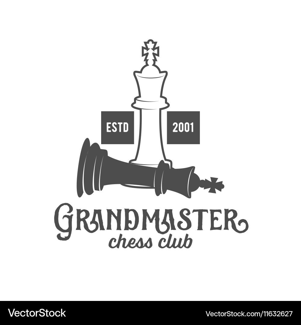 Chess label badge and design element vector image
