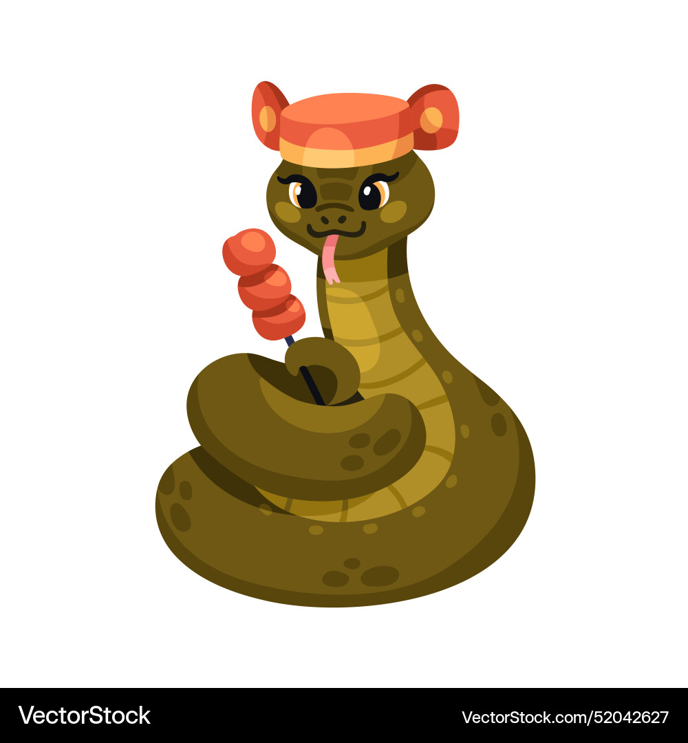 Cute snake chinese new year mascot asian kawaii Cute snake chinese new year mascot asian kawaii vector image