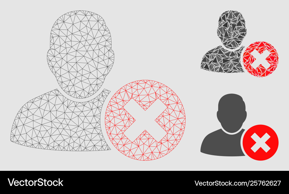 Delete user mesh wire frame model Delete user mesh wire frame model vector image