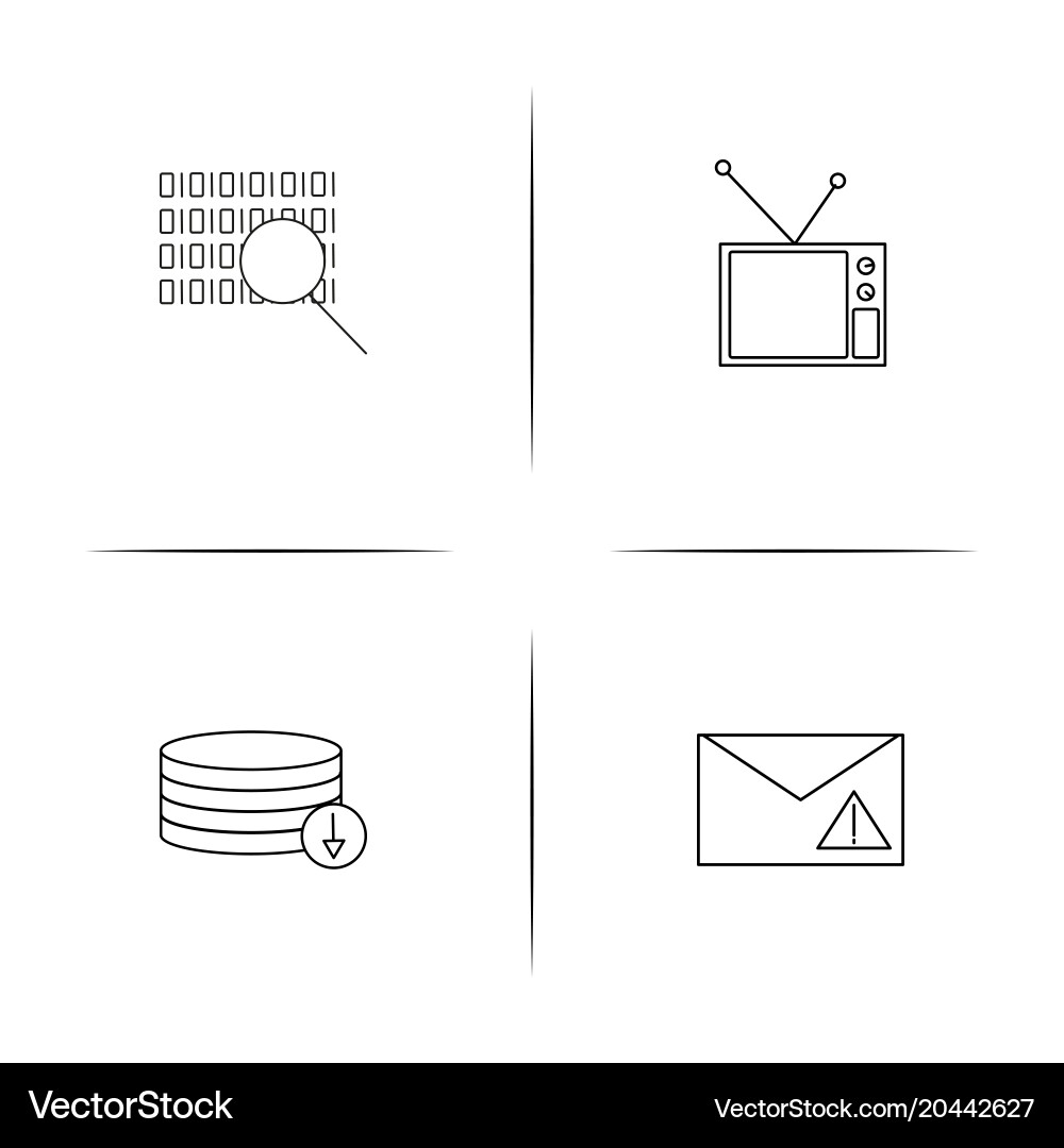 Internet of things simple linear icon setsimple vector image