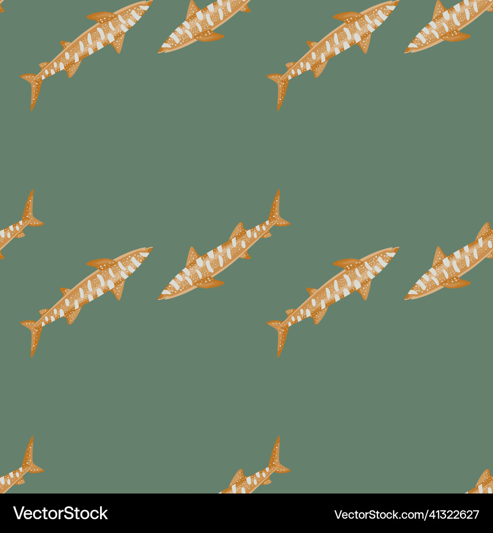 Leopard shark seamless pattern in scandinavian Vector Image