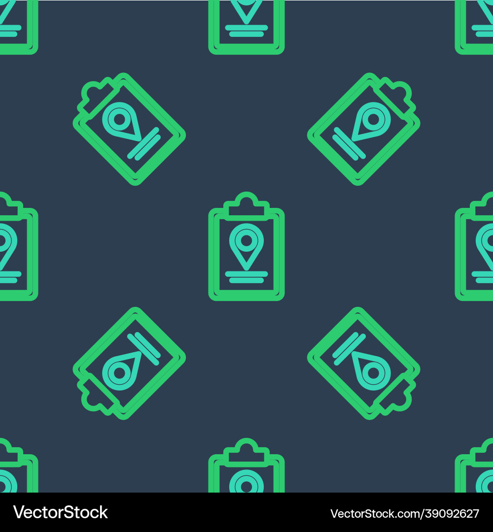 Line folded map with location marker icon isolated vector image
