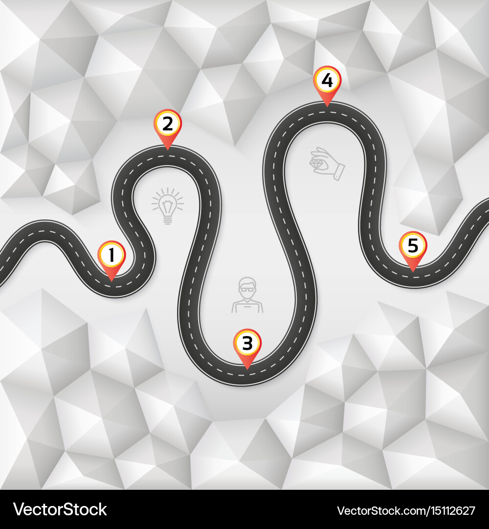 Navigation map infographic 9 steps timeline vector image