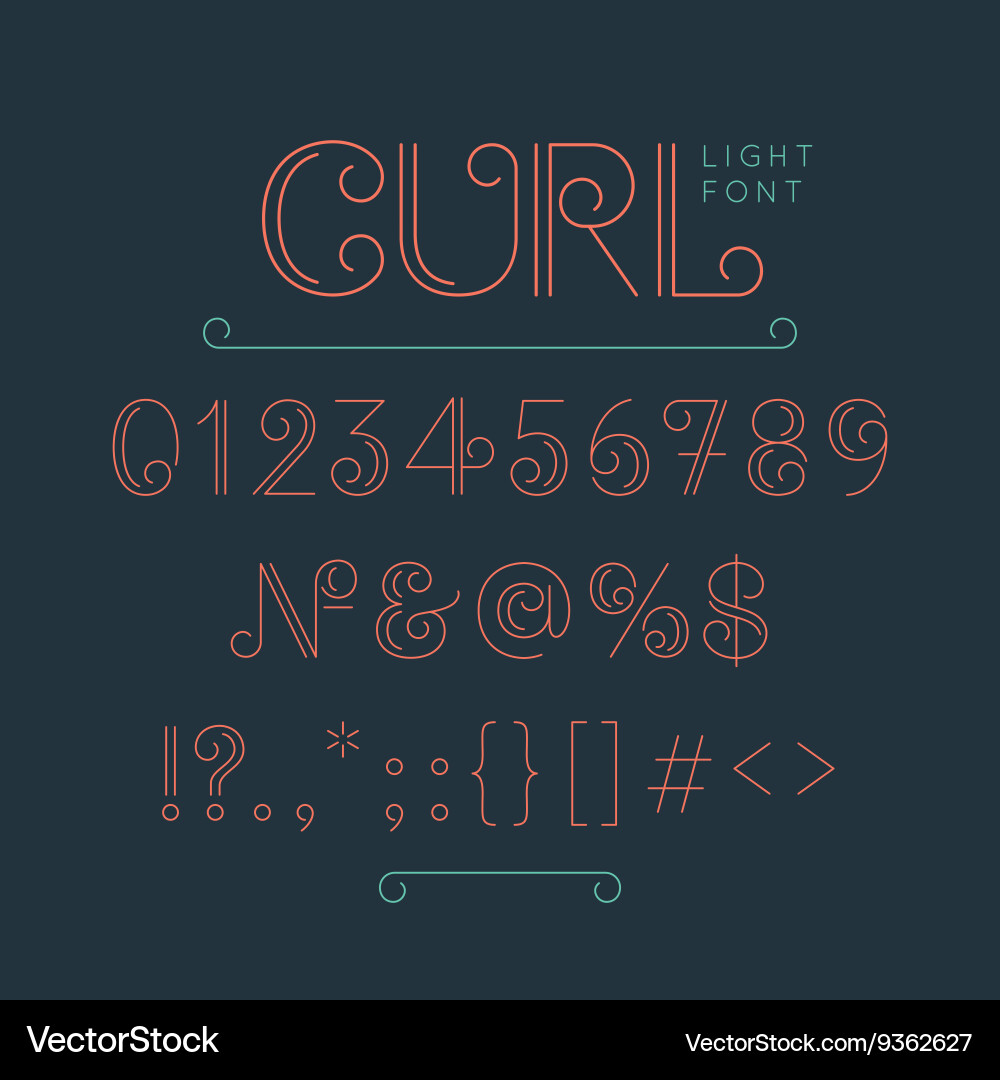 Numbers and extra characters for a font Vector Image