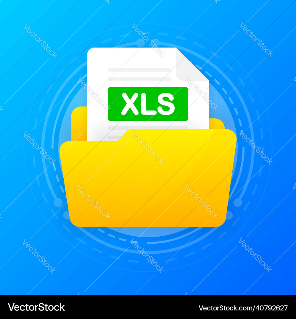 Open folder icon with xls file inside Open folder icon with xls file inside vector image