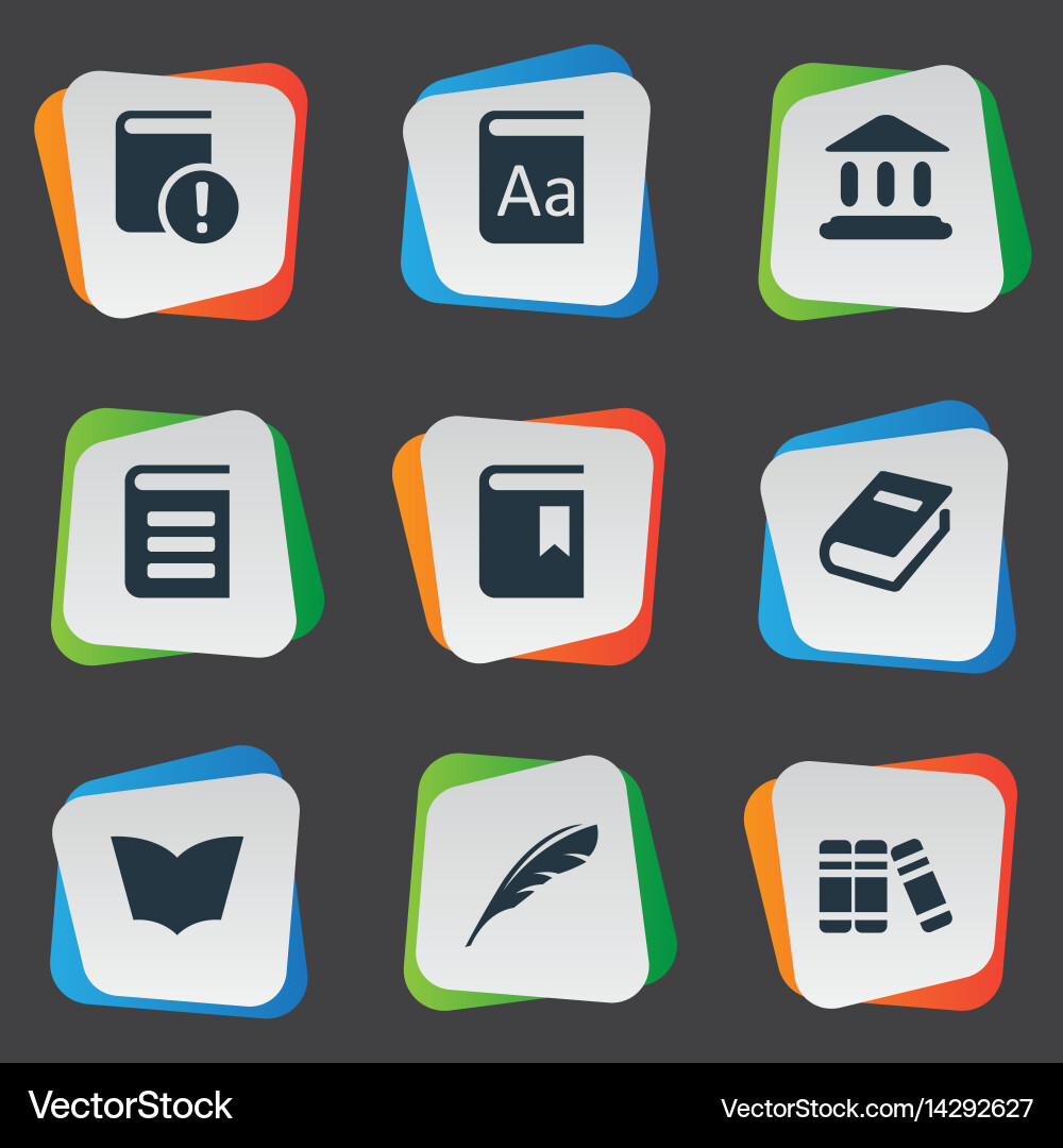 Set of simple reading icons vector image