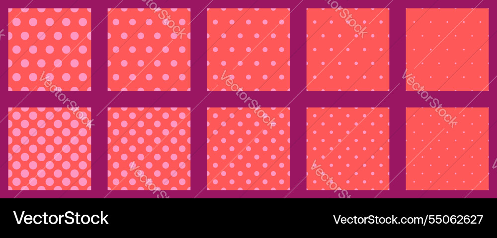Set polka Punkte nahtloses Muster einfache Hintergrund Set polka Punkte nahtloses Muster einfache Hintergrund vektorbild