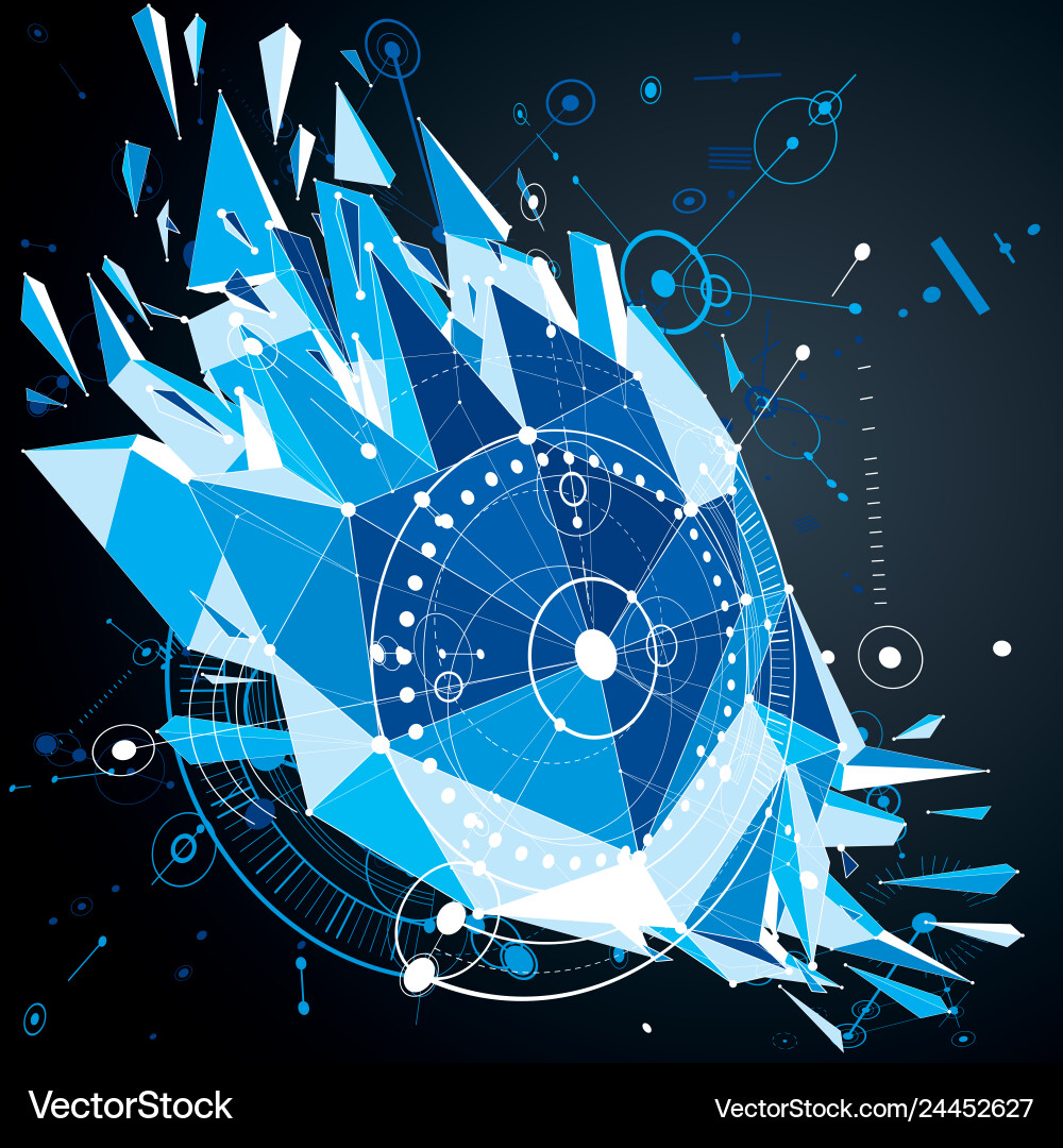 Technical drawing made using lines mesh Technical drawing made using lines mesh Vector Image