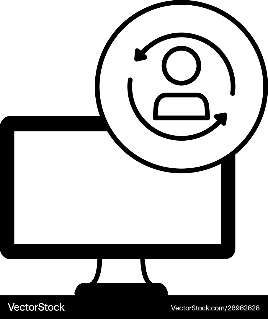 Computergerät mit Benutzererfrischung Computergerät mit Benutzererfrischung vektorbild