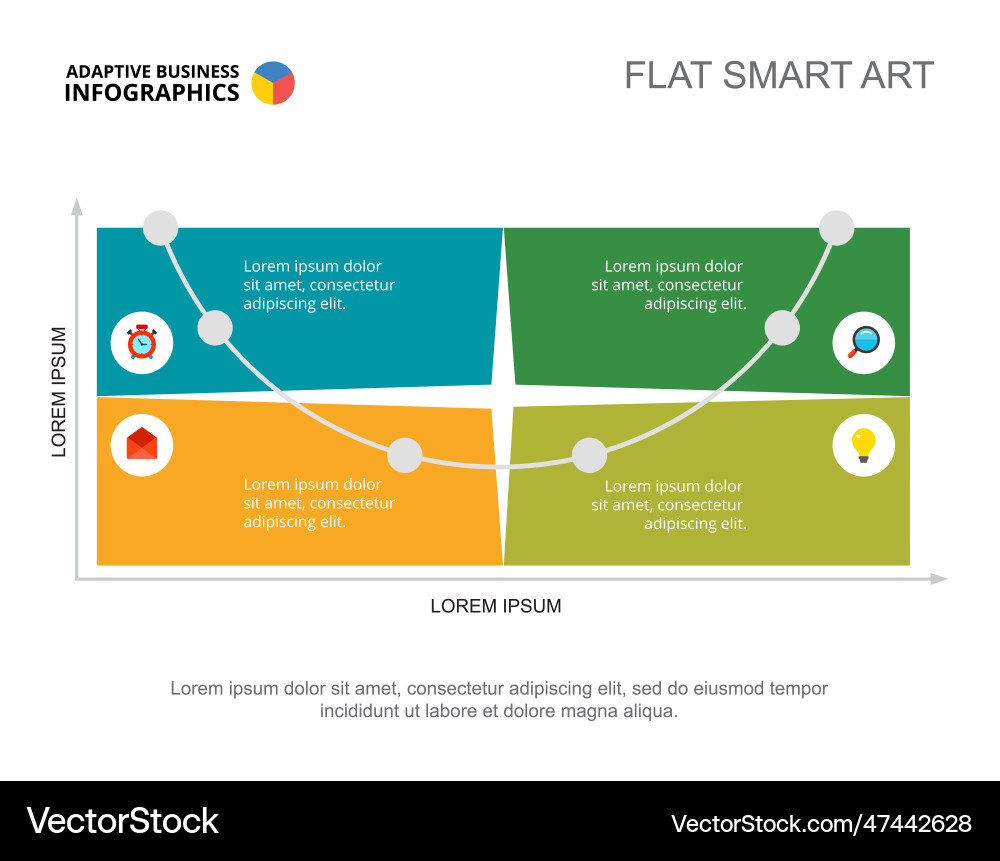 Four options workflow slide template Four options workflow slide template vector image