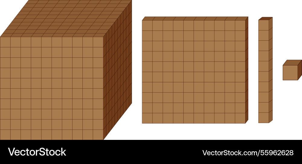 Fractions using cubic blocks Fractions using cubic blocks vector image