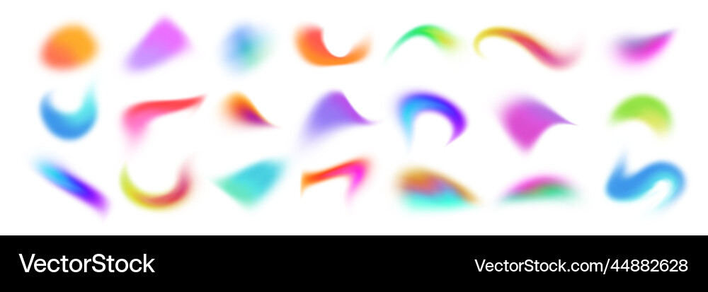 Gradient shape blur multicolor brush strokes vector image