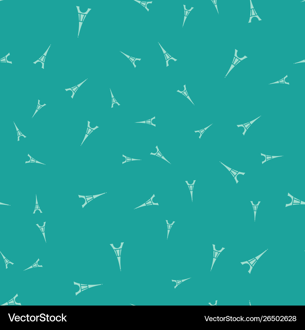 Green eiffel tower icon isolated seamless pattern vector image
