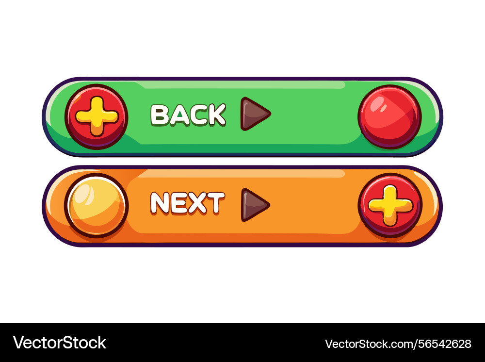 Interactive buttons for navigation with plus Interactive buttons for navigation with plus vector image