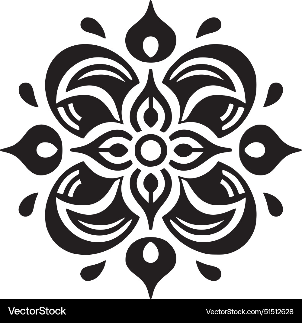 Mandala - black and white Royalty Free Vector Image