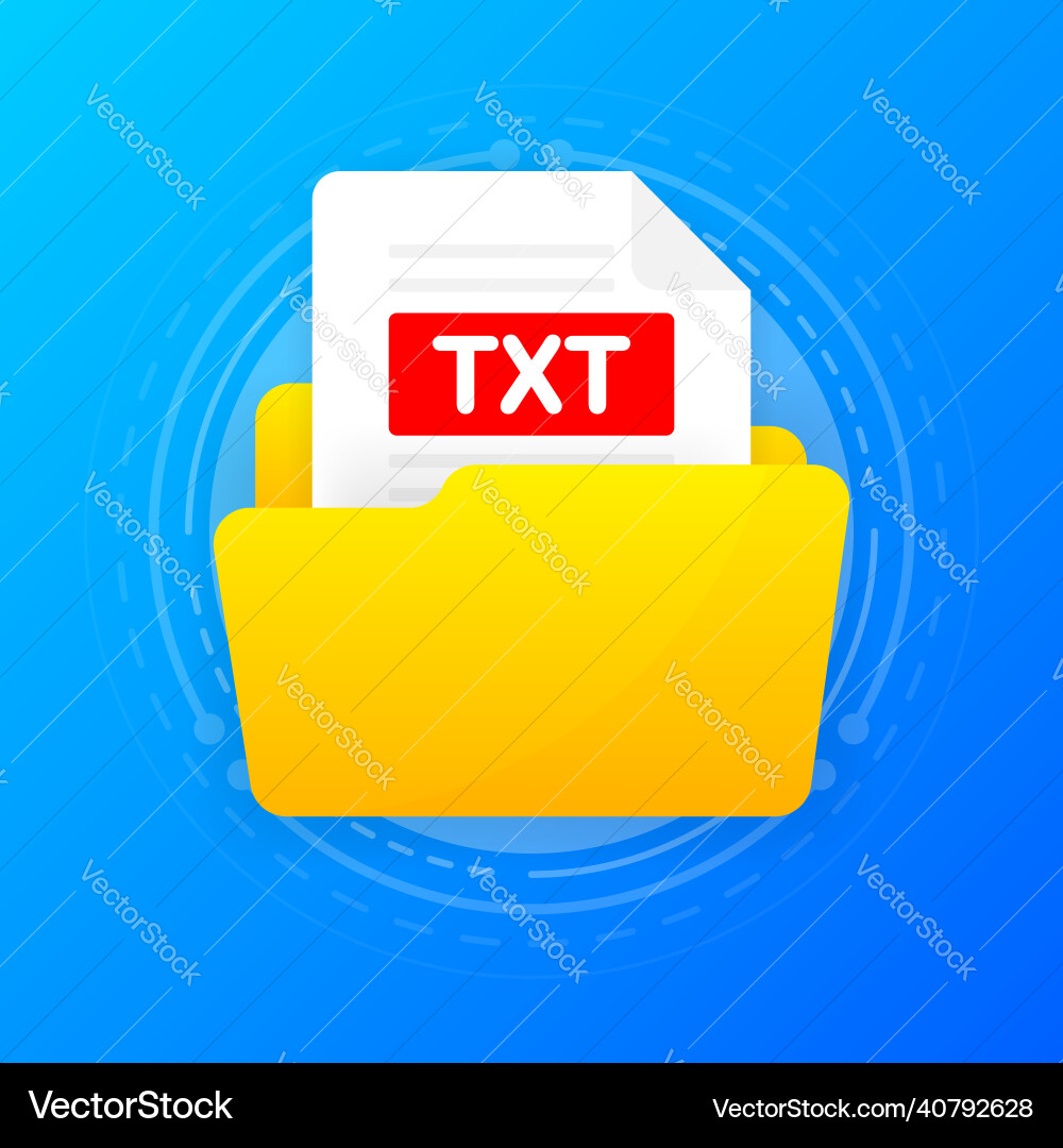 Open folder icon with txt file inside vector image