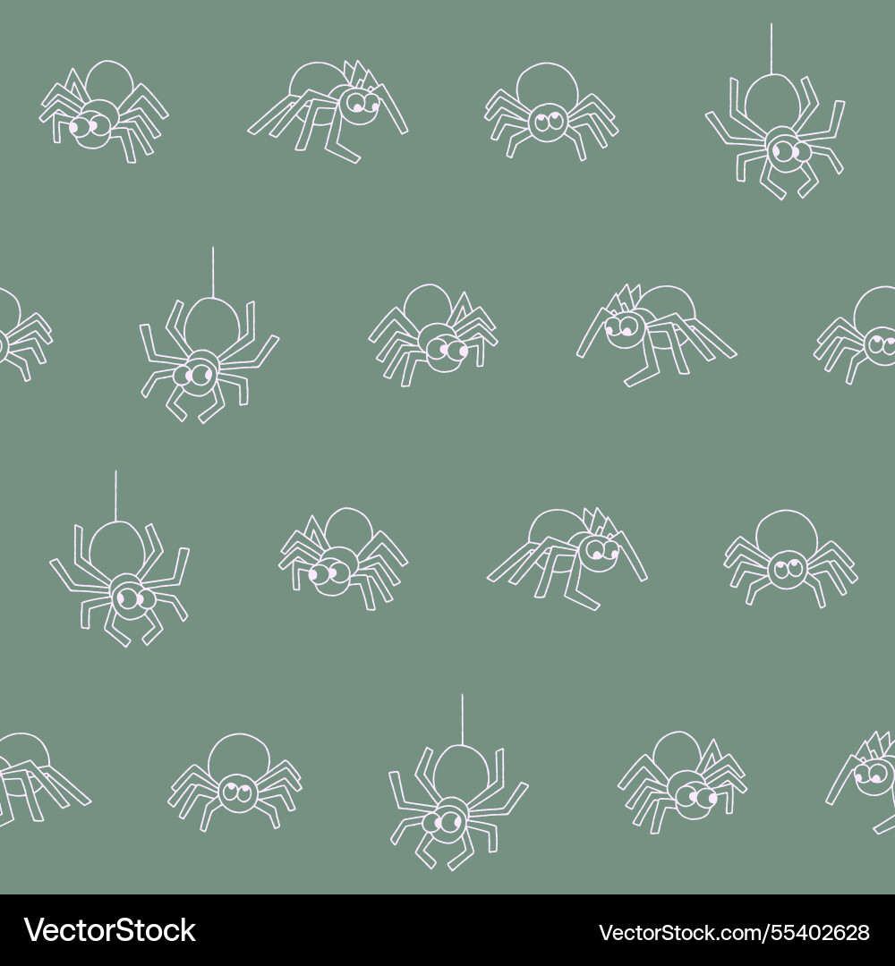 Outline spider seamless pattern background Outline spider seamless pattern background vector image