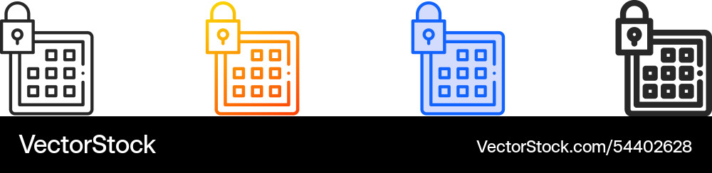 Password iconthin linear gradient blue stroke Vector Image