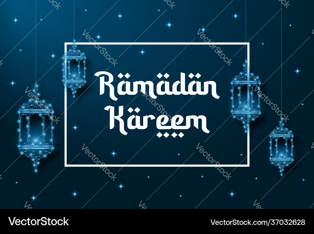 Ramadan Banner mit Laternen gemacht low poly Ramadan Banner mit Laternen gemacht low poly vektorbild