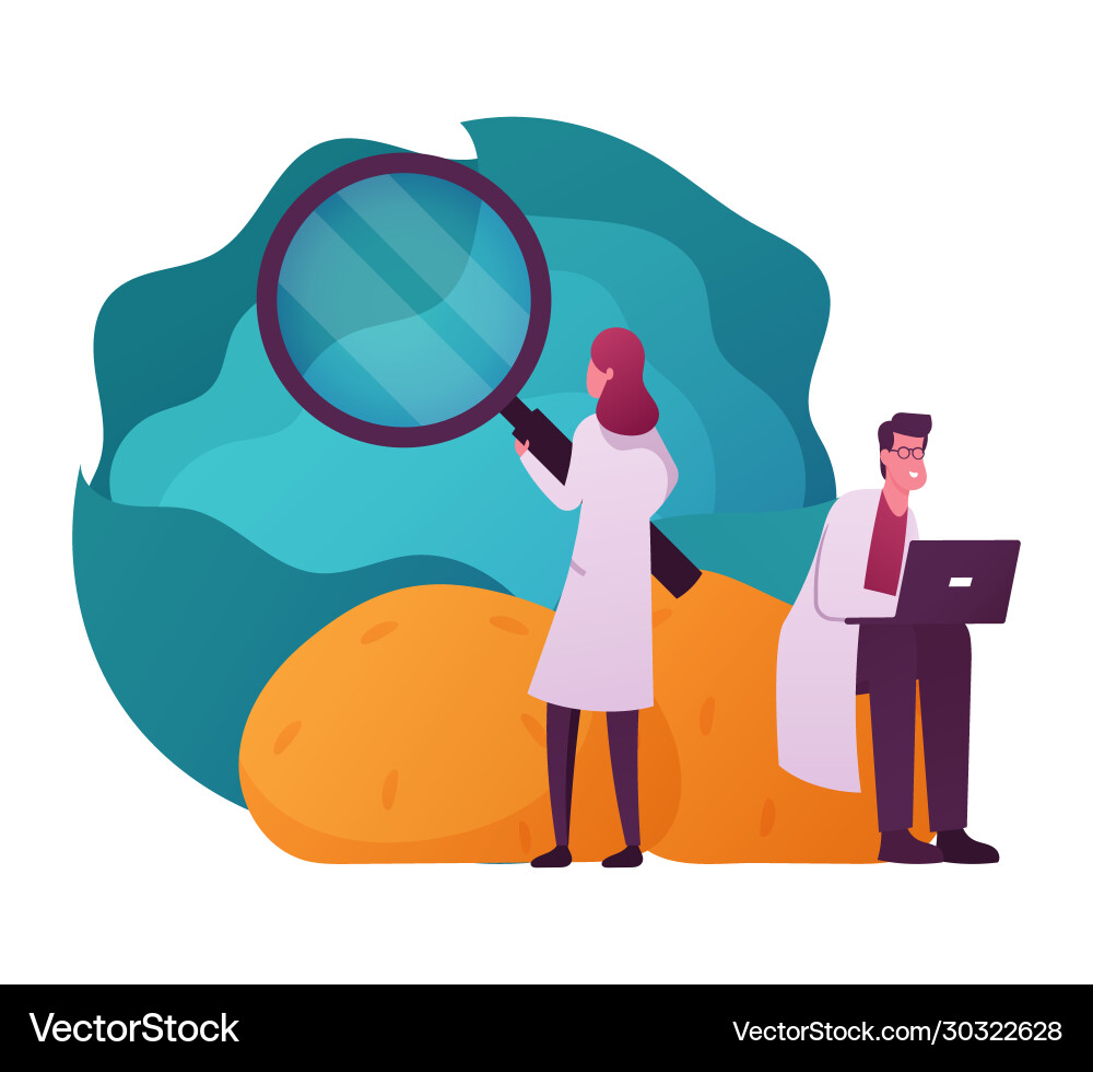 Scientist characters in lab coats learning huge Scientist characters in lab coats learning huge vector image