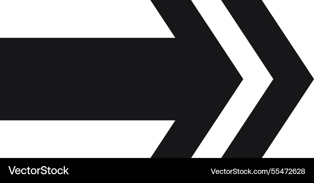 Simple black arrow pointing right with double Vector Image